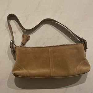 Tan Suede Coach - Small Handbag